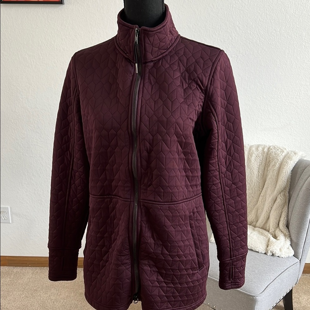 Exofficio burgundy light Jacket with Quilted Texture